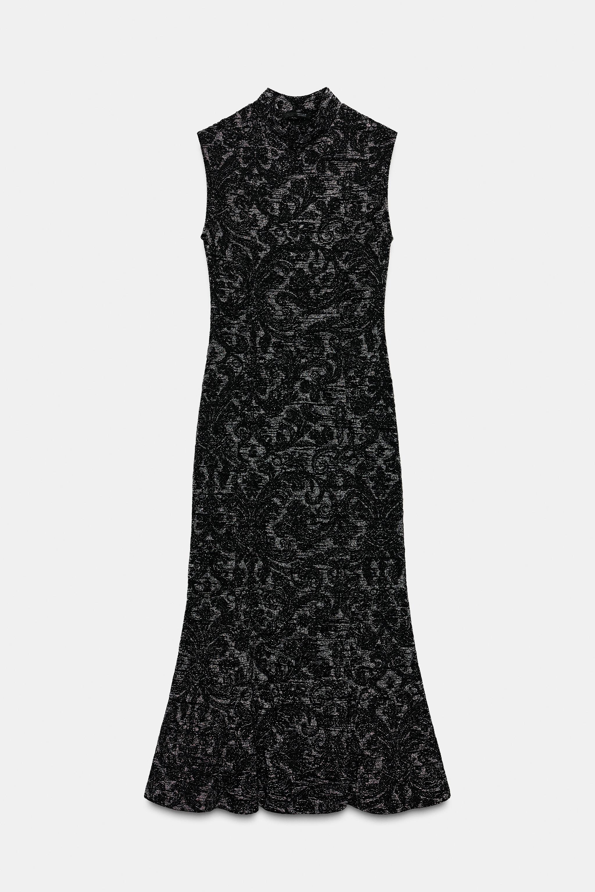 ROBE EN JACQUARD À FIL MÉTALLISÉ